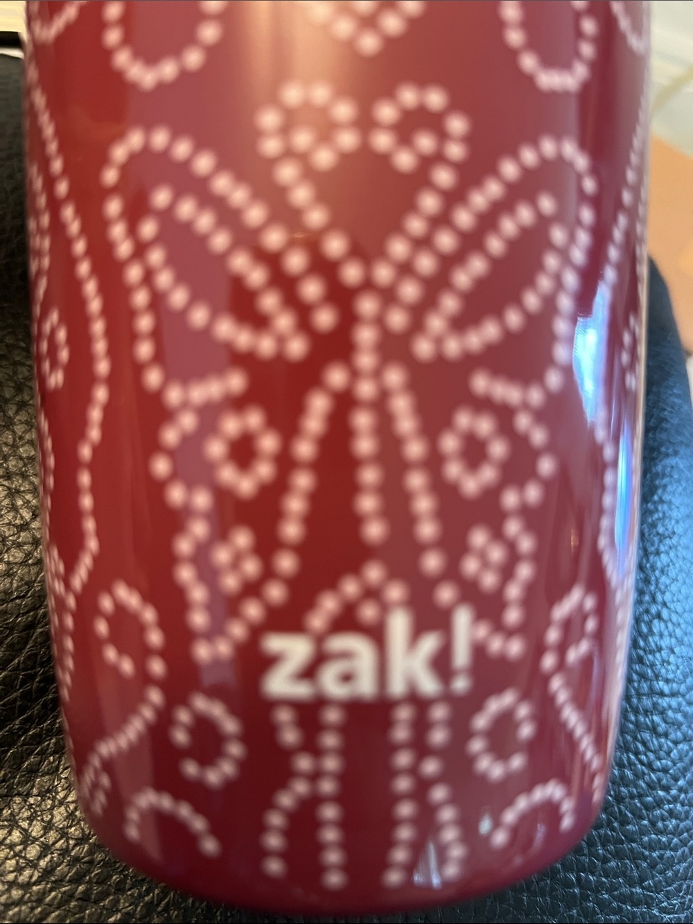 ZAK! NWOT 20 oz Burgundy Dot-Pattern Travel Tumbler - Picture 5 of 5